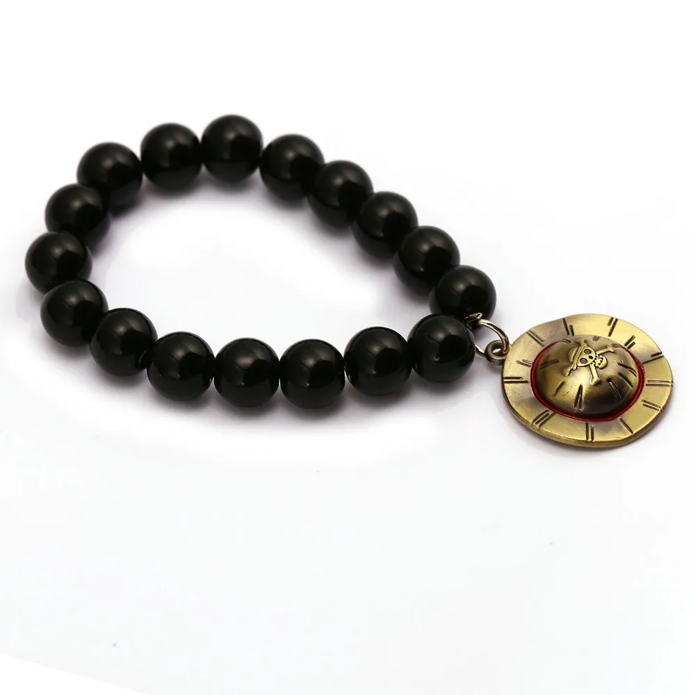 J магазин модный чёрный акриловый бисер браслет для мужчин Браслеты &amp One piece Тони
