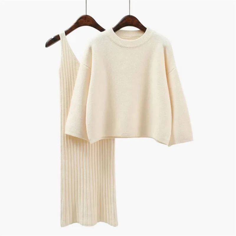 

Loose sweater suits female fashion two-piece dress 2018 age season pure color students turtleneck sweater