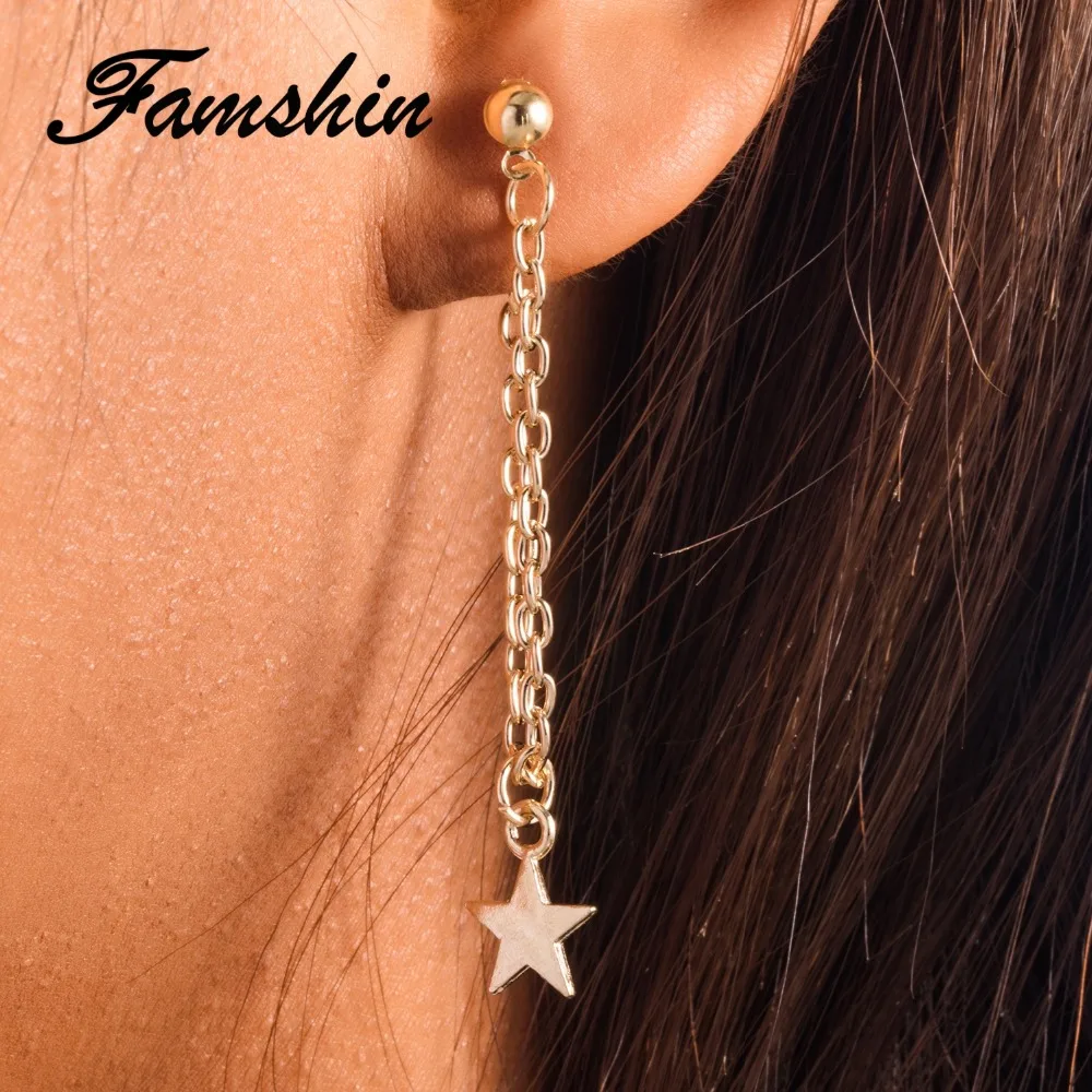 FAMSHIN новые модные ювелирные аксессуары золотой цвет звезда дизайн цепи угол