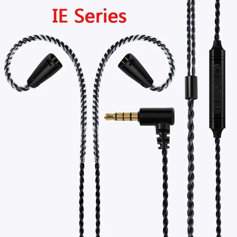Black IE series Серебряное покрытие наушников кабель MMCX для Shure SE215 SE535 0,78 мм 2 Pin кабель для Уэстон TFZ 1964 w4r um3x A2DC ls50 IE80 im50 im70 - Цвет: Black IE series
