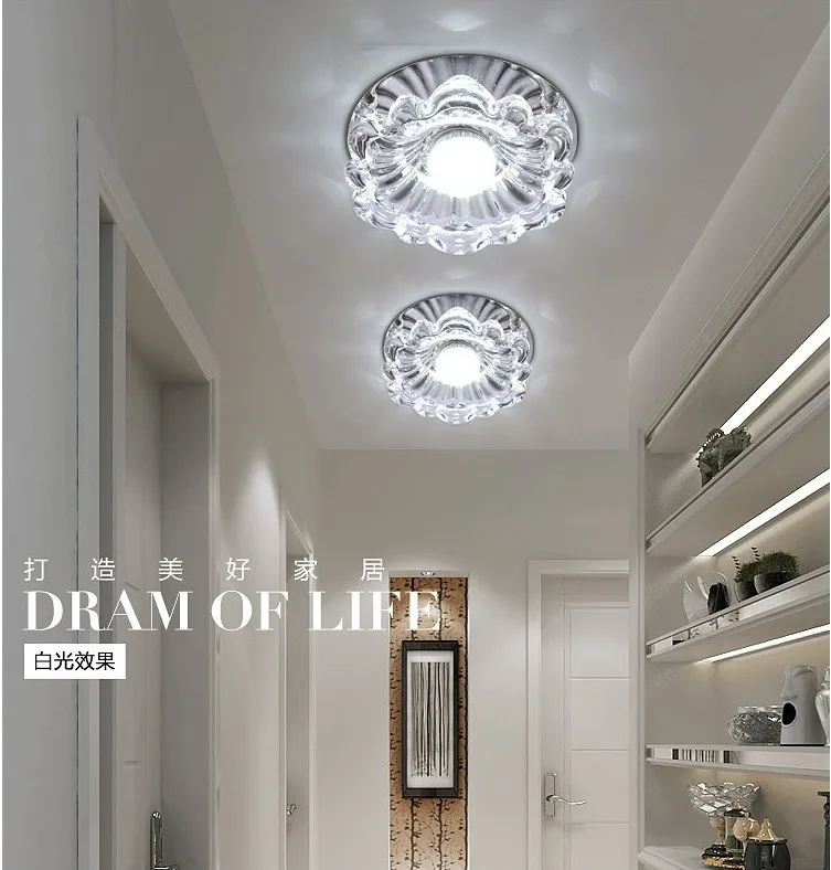 Светодиодный хрустальный светильник 3 Вт 85 265 в встраиваемый потолочный