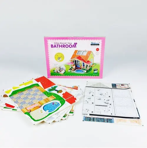 Мини-домик Robotime деревянный пазл ручной работы для ванной комнаты 3D своими руками