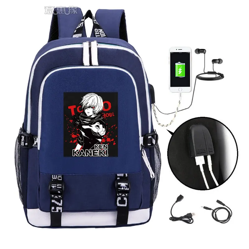 19 Рюкзак Kaneki Ken, модный рюкзак для ноутбука с usb, школьная сумка для мальчиков и девочек-подростков, Детская классная сумка для книг - Цвет: 19