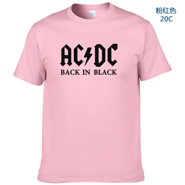 Pink-B Новинка, Camisetas, AC/DC, рок-группа, футболка, мужская, ACDC, черная, с графическим принтом, футболки, повседневная, с круглым вырезом, хип-хоп, короткий рукав, хлопок, Топ - Цвет: Pink-B