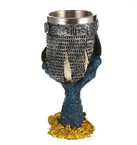 Resin stainless steel goblet skeleton head red wine glass bar special export hawk grab cup | Дом и сад