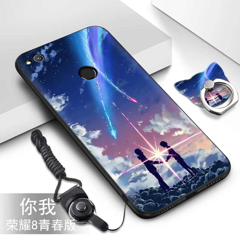Чехол для huawei honor 8 lite Лидер продаж силиконовый чехол из ТПУ + ремешок с милым