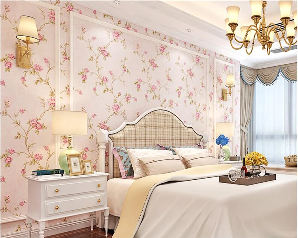 Обои beibehang в красивом садовом стиле для спальни романтические цветы нетканые