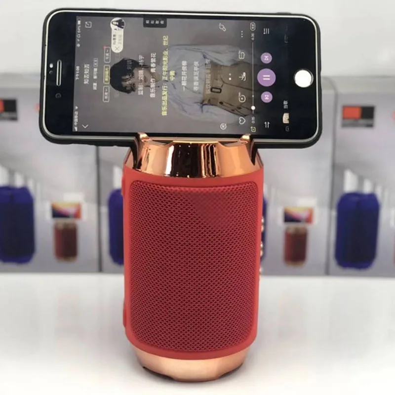 Портативный беспроводной Bluetooth динамик многофункциональный кронштейн для мобильного телефона HIFI сабвуфер Bluetooth динамик FM Bluetooth динамик