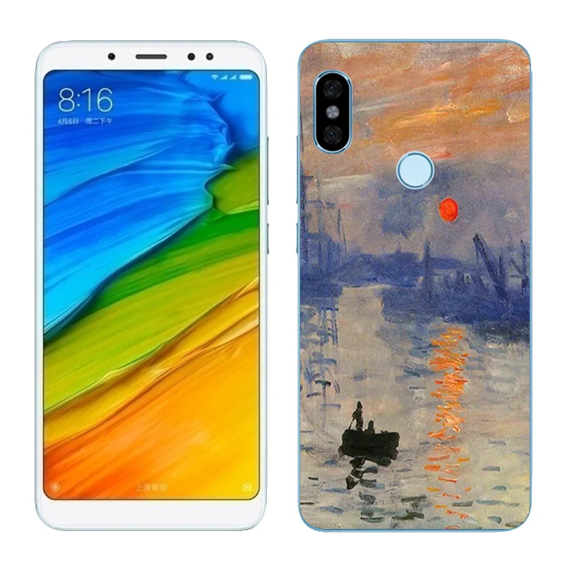Чехол для Redmi Note 5 Pro 64 ГБ силиконовая задняя крышка с масляной росписью Xiaomi Prime Global
