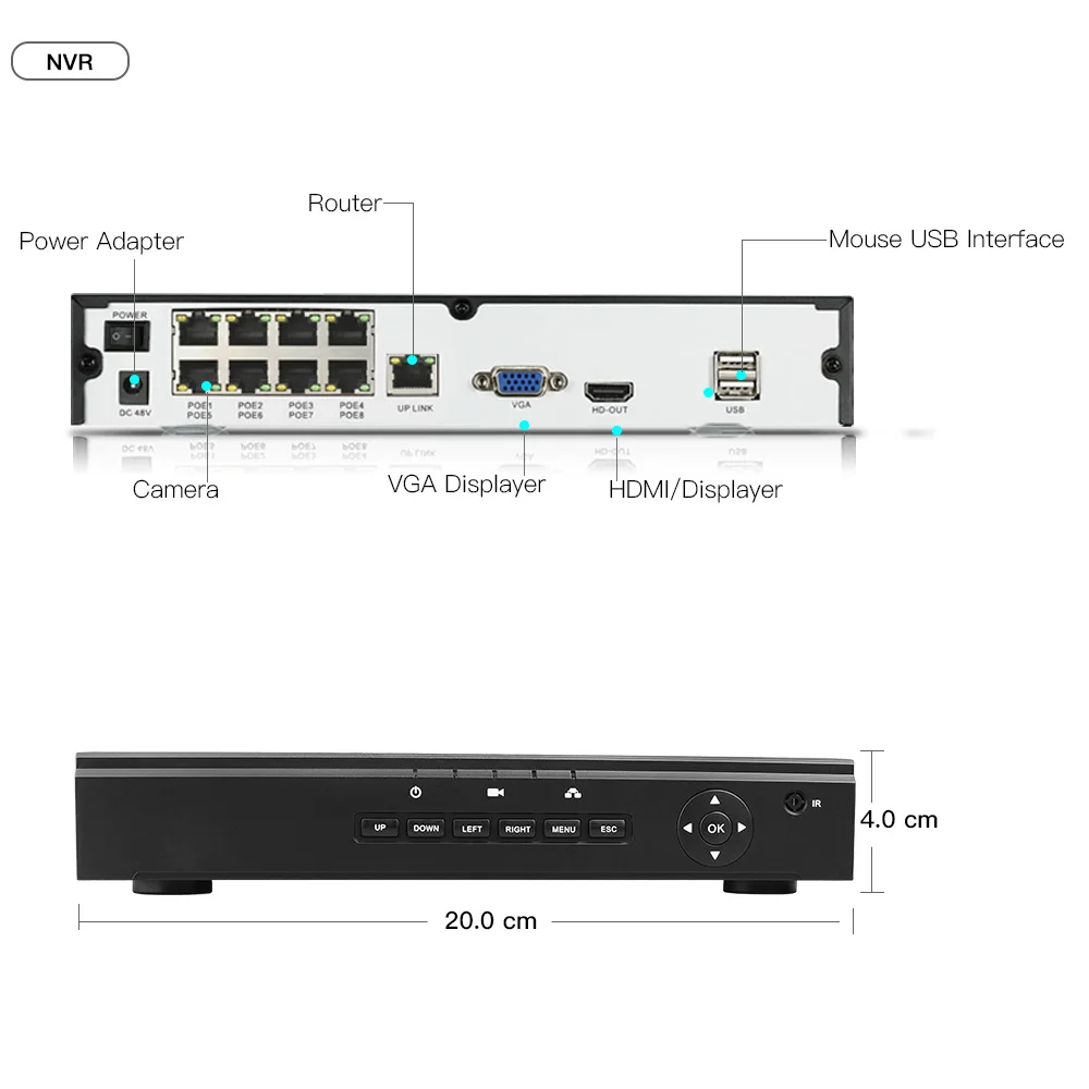 Hdgvision 48 В 8ch 1080 P Full HD видеорегистратор комплект POE CCTV Системы открытый 2.0mp IP Камера