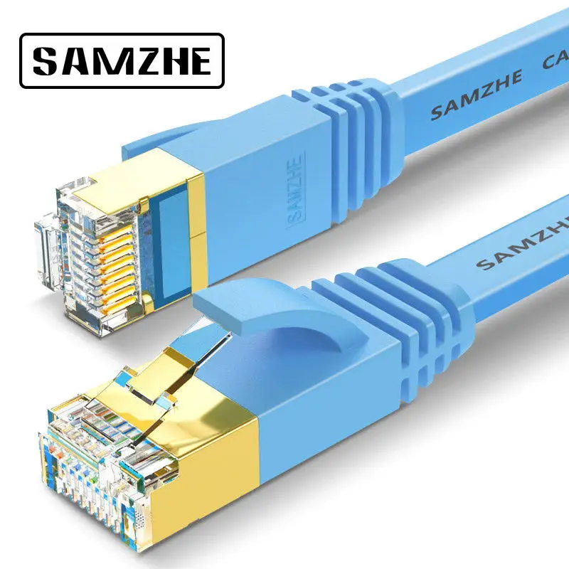 SAMZHE плоский Cat7 Ethernet Соединительный кабель RJ45 компьютер PS2 PS3 XBox сетевые кабели LAN