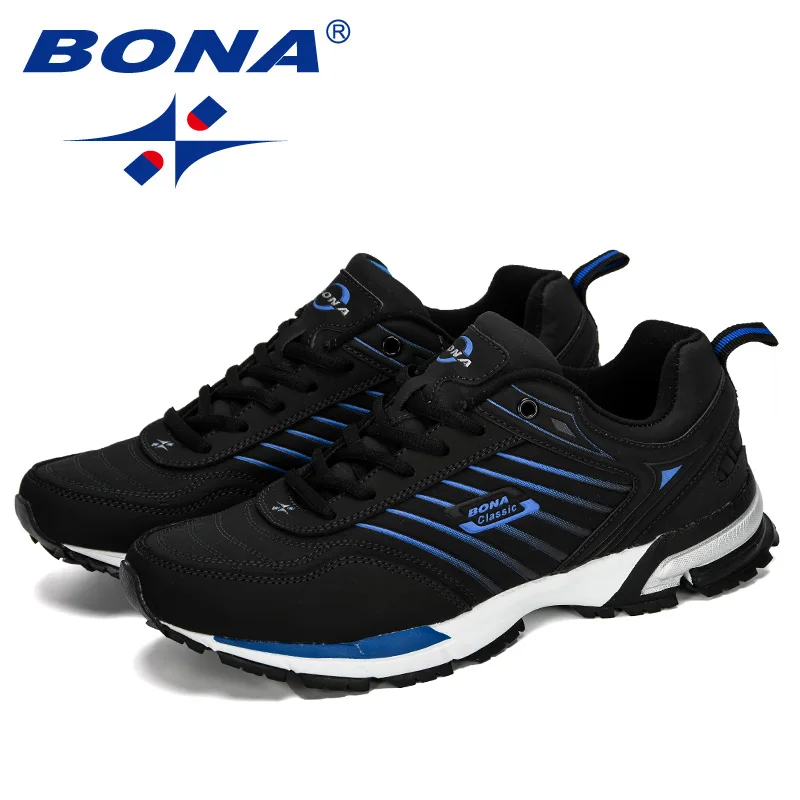 BONA 2019 новые дизайнерские мужские кроссовки для бега спортивные уличные Корзины