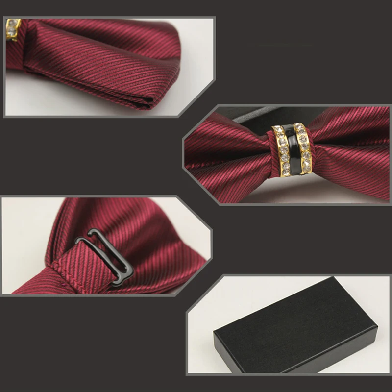 

2019 Brand High Quality New Fashion Bow Tie for Men Formal Butterfly Tie Plaid Gravata Wedding Bowtie Men Bow Ties With Gift Box
