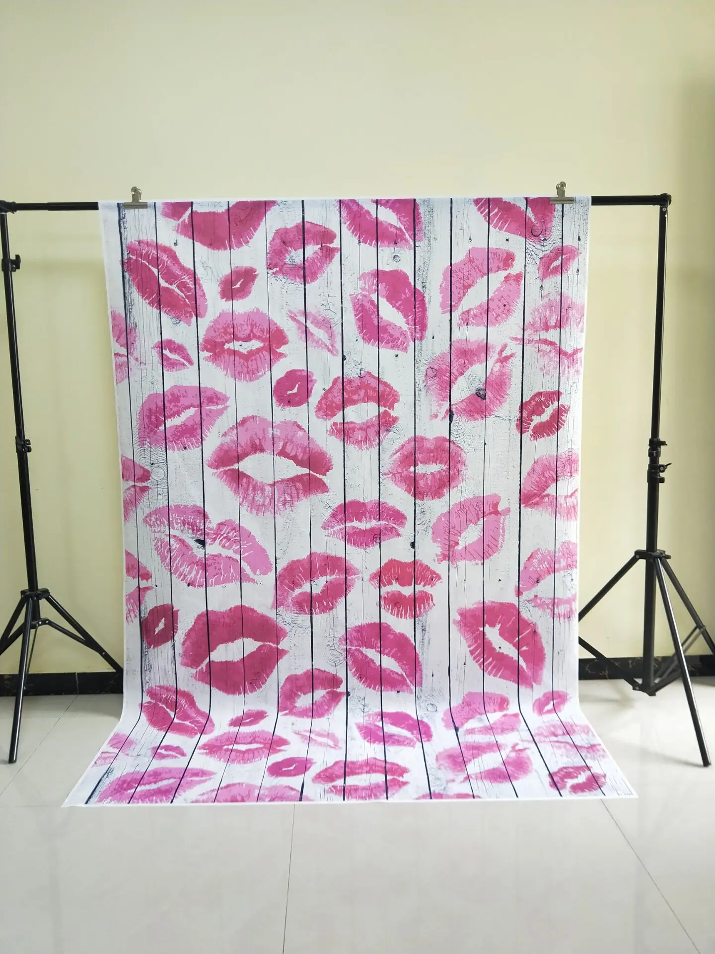 HUAYI в виде красных губ на дощатая Декорация Хикки фон для фотосъемки с