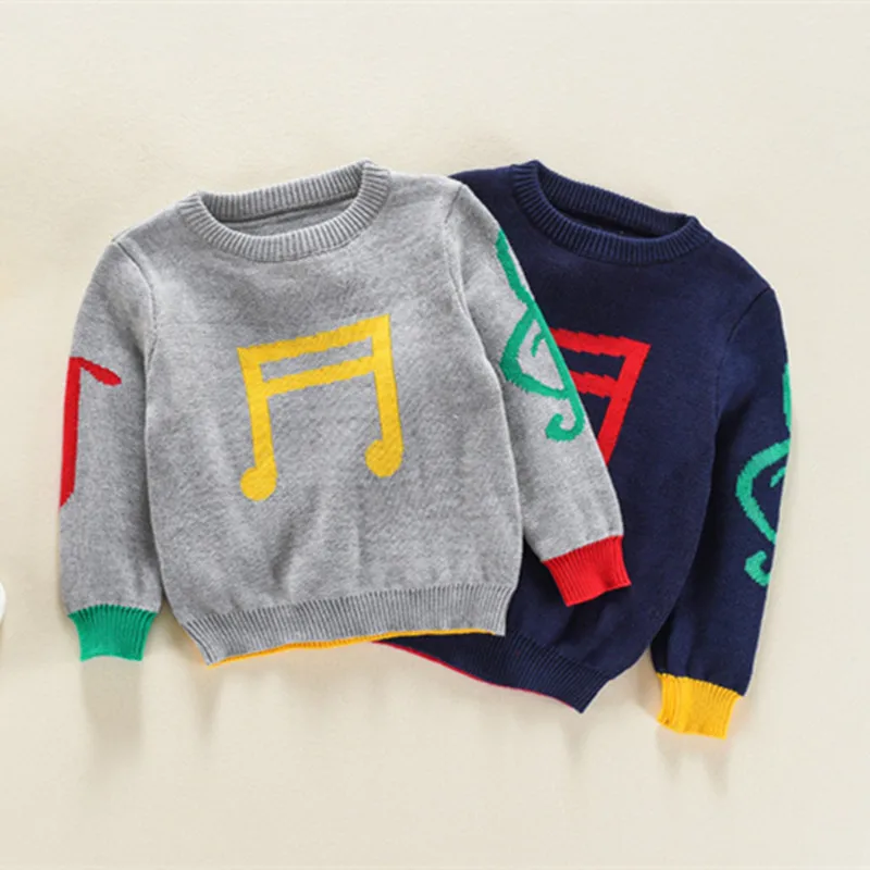 Модный двухслойный утепленный детский вязаный свитер топы для мальчиков Зимний
