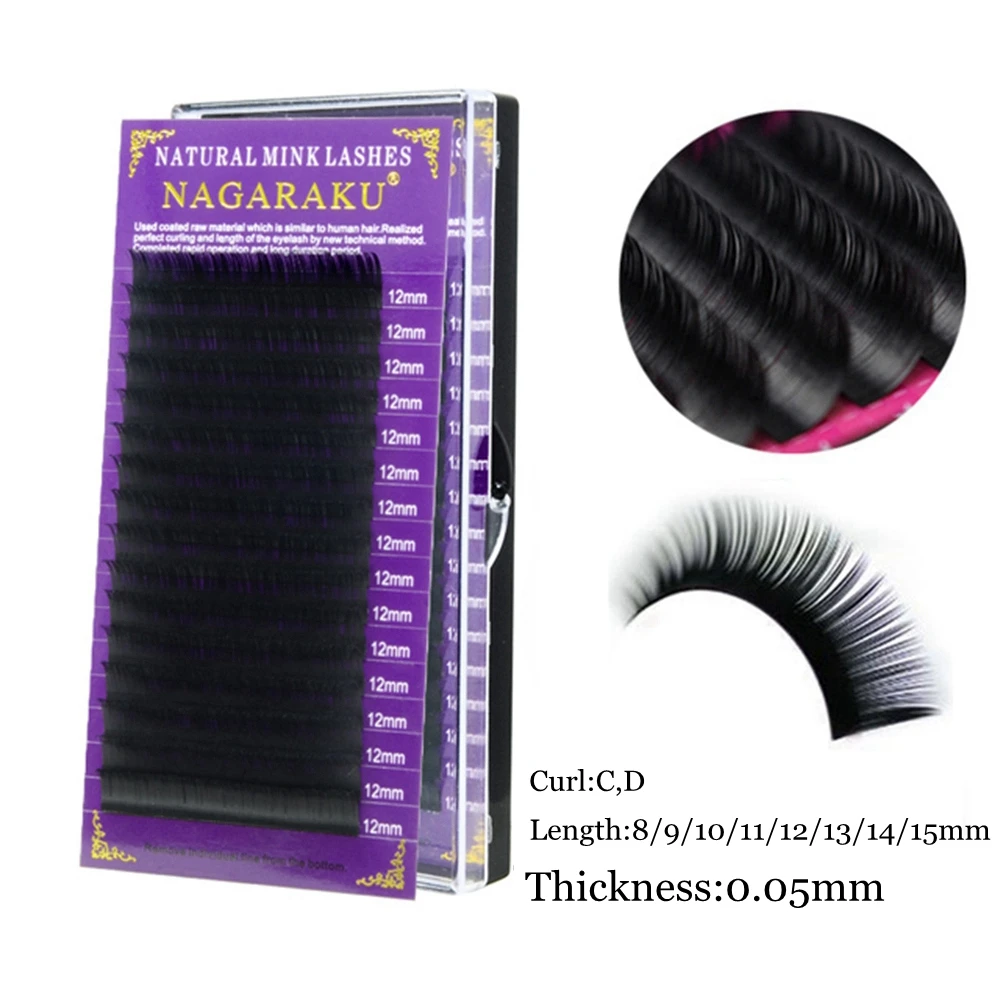 16 рядов мягкие индивидуальные C/D черные норковые волосы наращивание ресниц