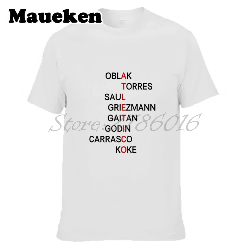 Мужская футболка Atletico Koke 16/17 с кроссвордом для Griezmann Torres fans подарок круглым