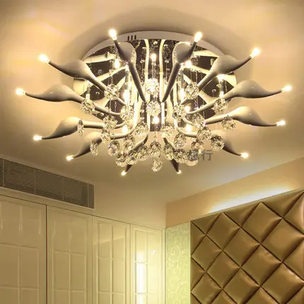 

LED 30W swan 12 light ceiling light Modern/Contemporary Crystal / LED Chrome Metal Flush Mount 110-240v Size:85*85*32cm