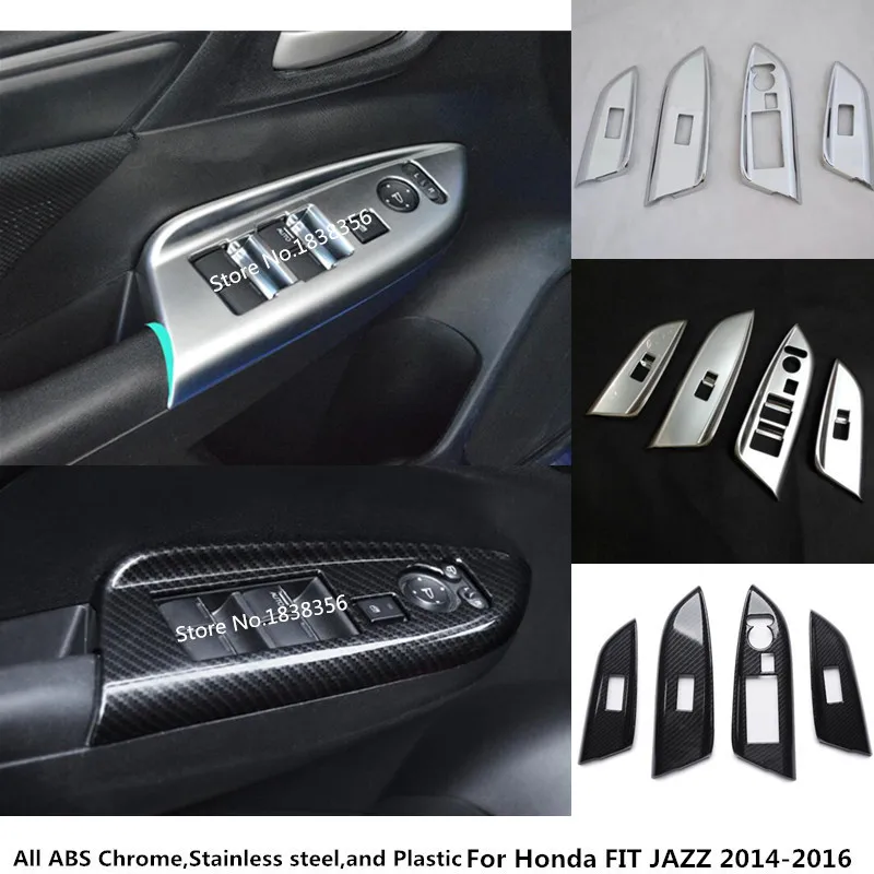 Для Honda FIT JAZZ 2014 2015 2016 ABS корпус автомобиля хром/углеродное волокно дверь окно
