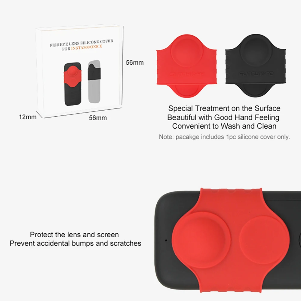 2 Colors Silicone Fisheye Lens Protector Cover Insta360 One X Camera Case for Insta 360 one x Accessories sale | Электроника