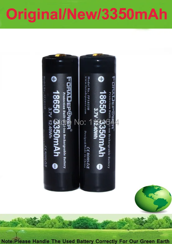 2 шт./лот Foradepower 3 7 V 18650 3350mAh Защищенный фонарик высокой емкости с пластиковым