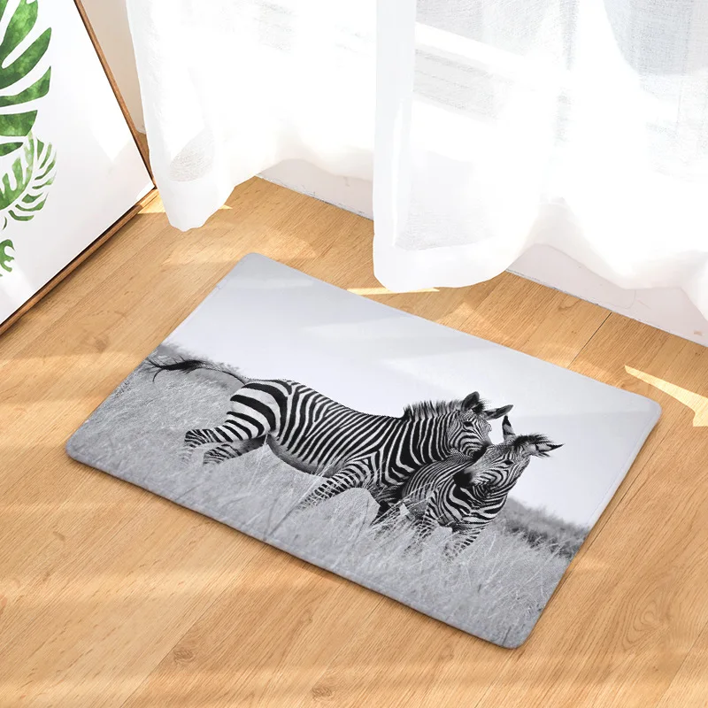 CAMMITEVER Zebra дикие животные Коврики для спальни моющиеся искусственные тканевые