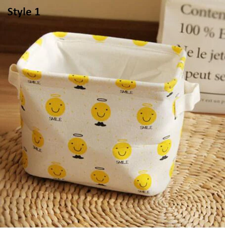 Маленькая милая мультяшная складная корзина для хранения разного стола мини