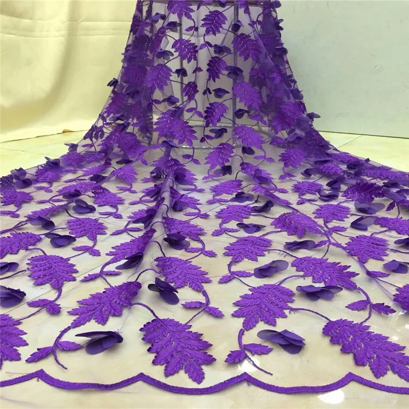 

Latest African Lace Fabrics 2019 3D Appliques Tulle Lace Fabrics Beads High Quality African Nigerian Women For 5 yards xz65-2576