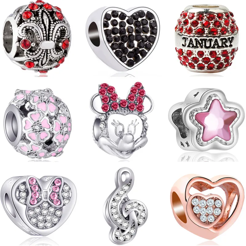 Европейские полые сердечки лист льва Микки миини бусины подходят для Pandora