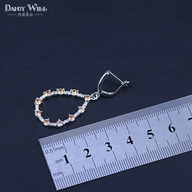 Серебряный цвет свадебные ювелирные изделия Шампанское кубический циркон