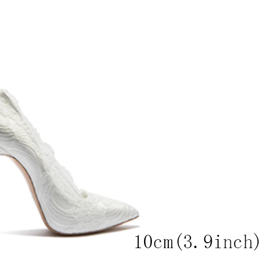 White 10CM Scarpin высокие каблуки 11 43 12cm 5 дюймовый итальянский 10 42 шнурок насосы Белые Satin свадебные туфли экстремальный красный леди Указательный палец Большой размер Весна осень Китай китайская мода новая - Цвет: White 10CM
