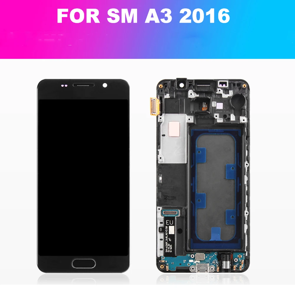 ЖК дисплей Super AMOLED 4 7 ''для Samsung Galaxy A3 2016 с сенсорным экраном в сборе дигитайзер