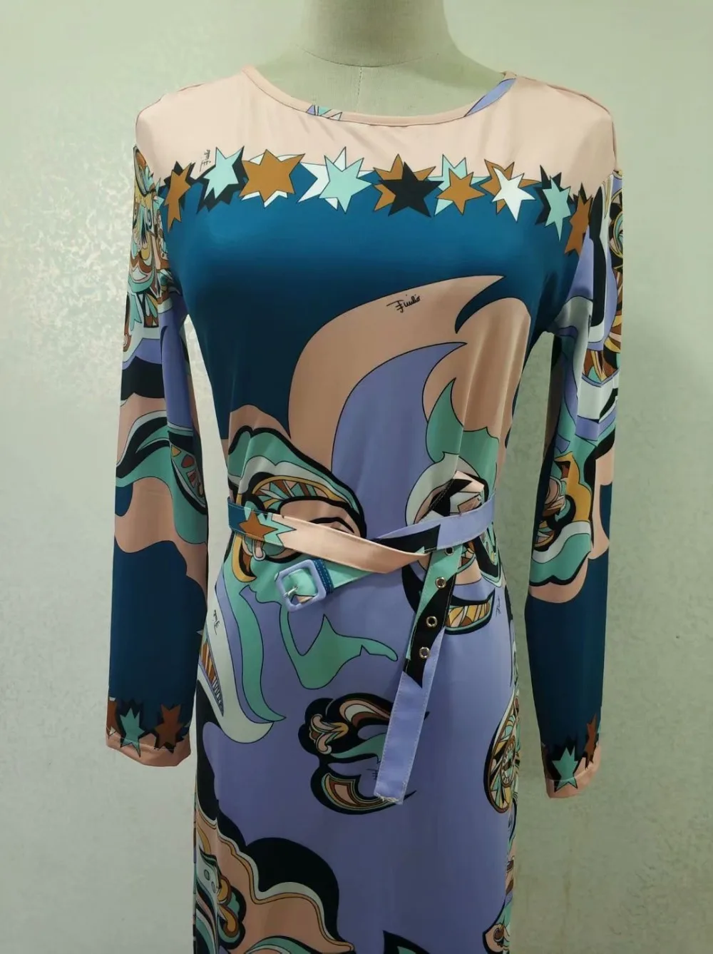 EFATZP Новое модное дизайнерское роскошное платье Макси женское с длинным рукавом