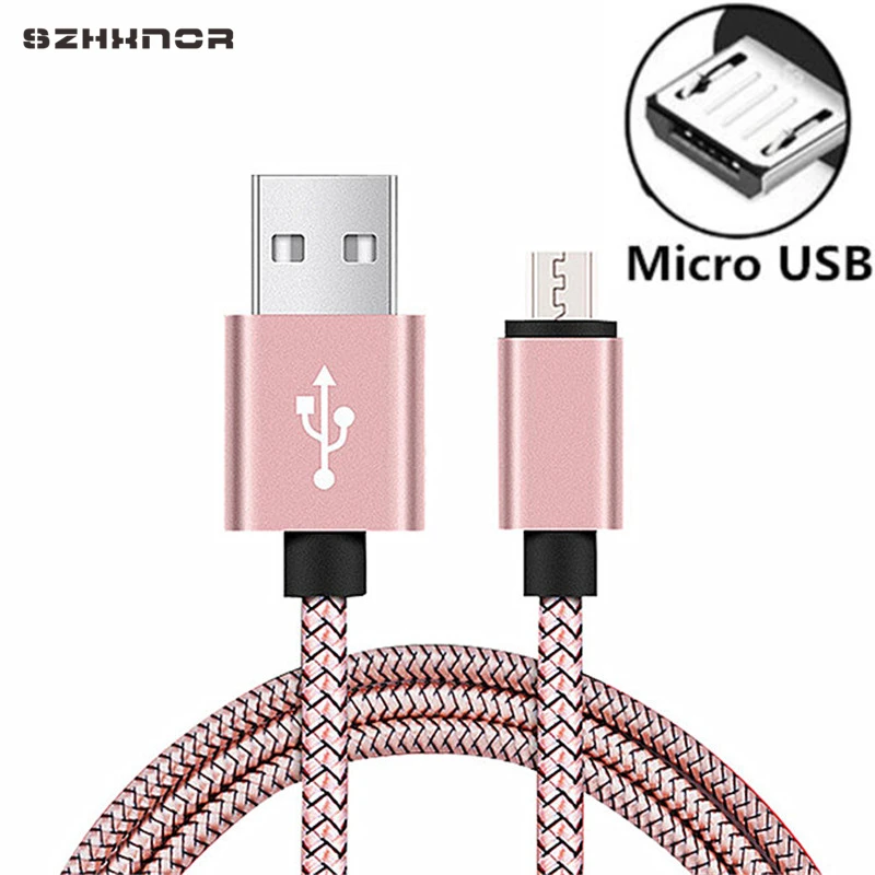 Micro USB быстрая зарядка кабель для Samsung Galaxy A3/A5/A7 J3 S7 край 2/3 метровый Kabel телефон Зарядное устройство короткий шнур - Цвет: Розовый