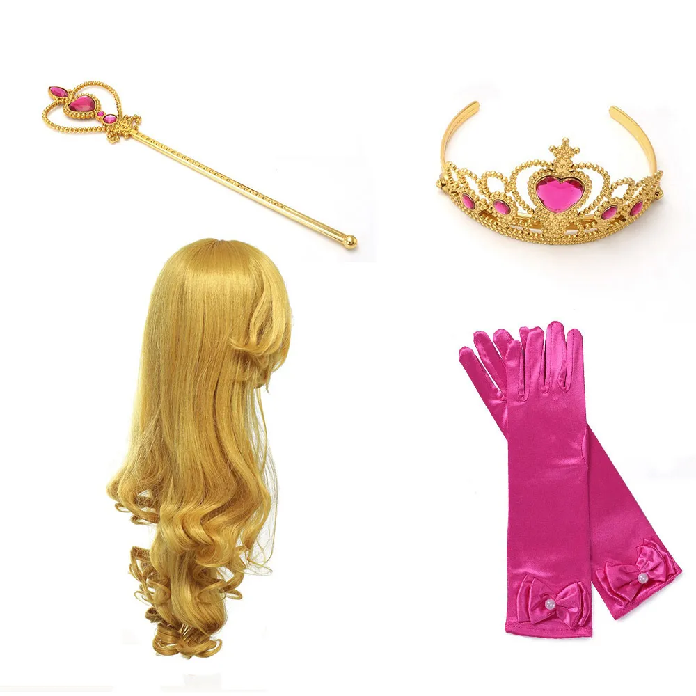 Aurora Cosplay Kit PaMaBa Детский карнавальный костюм принцессы платье Авроры для девочек спальный Красота Хэллоуина; Косплэй кофта с длинными рукавами; вечерние платья для девочек - Цвет: Aurora Cosplay Kit