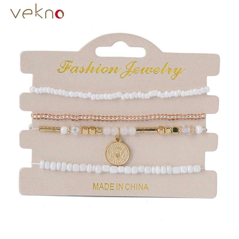 Комплект из 4 предметов в богемном стиле нитка Браслеты для Для женщин девочек 2017