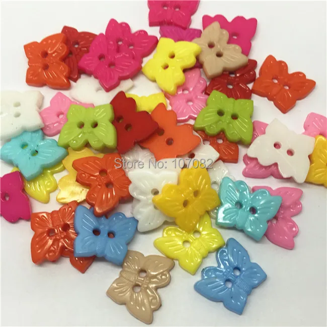 

1000pcs/lot 16x13mm Baby Cartoon Buttons Butterfly Shape Button Plastic Sewing Accessories Button For Scrapbooking