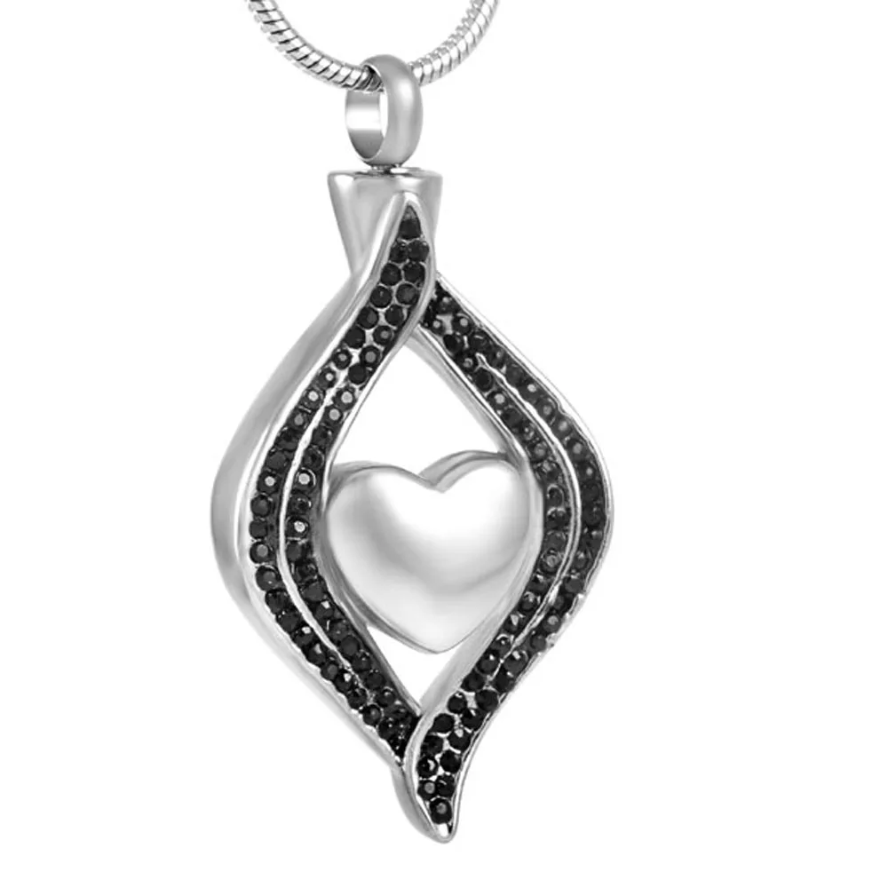 

Wholesale Sweet Stainless Steel Shiny Rhine Rhinestone Ash Hoder Pendants Necklaces Women Female Girl