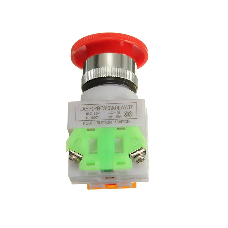 1 шт. Кнопка стоп выключатель гриб NO + NC 660V 10A LAY37 11ZS|nc switch|nc no |
