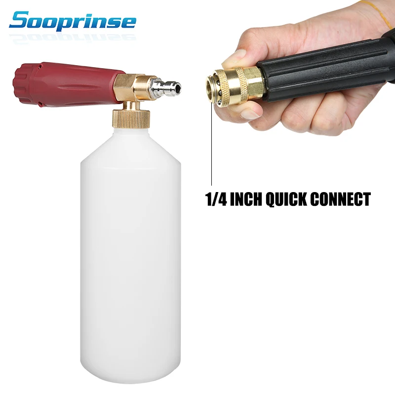 Sooprinse пенная насадка с 1/4 &quotбыстроразъемным генератором бутылка на 1 литр для