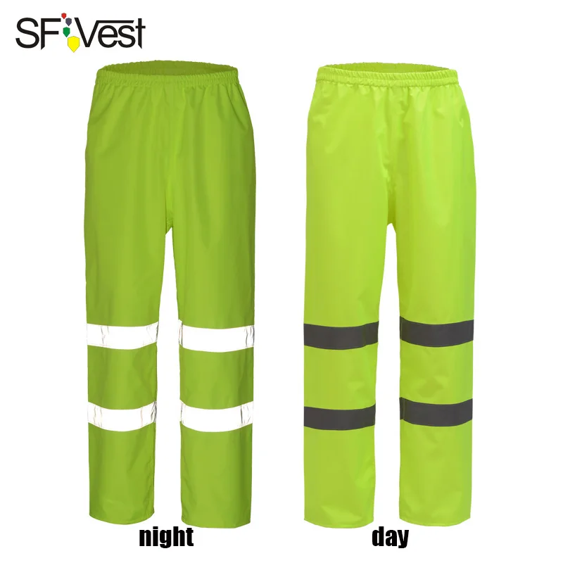 

HI VIS Reflective Pants Men Raincoat Mens High Light Reflective Rain Pants Mens Working Uniform Pants Long Oxford Waterproof