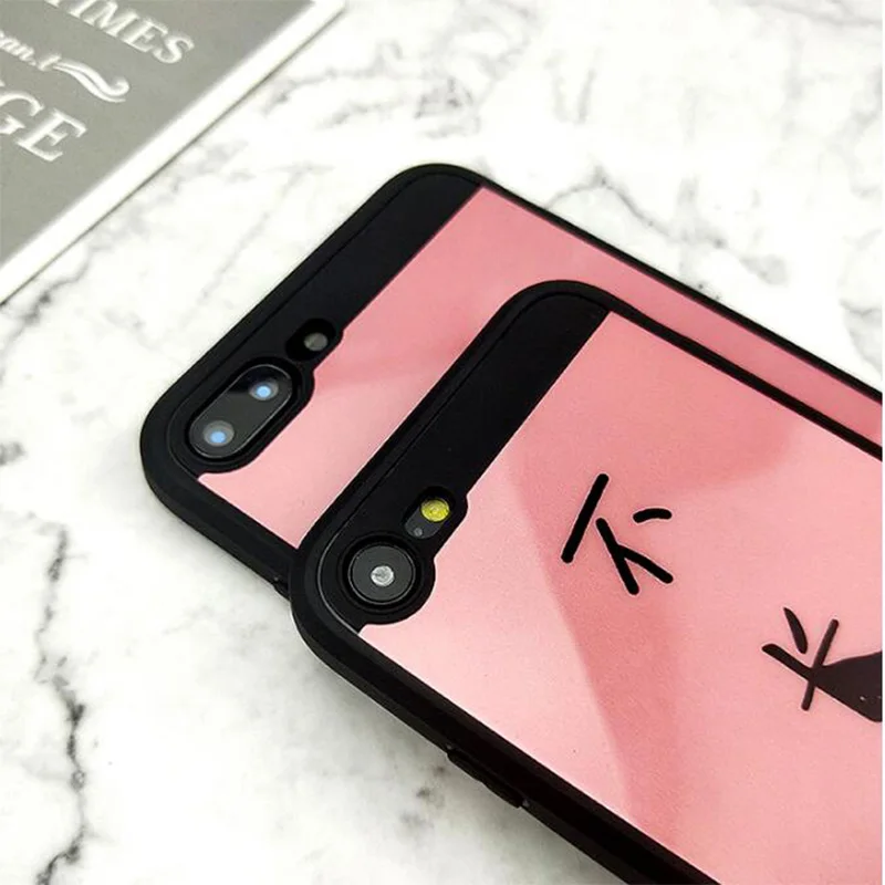 Телефонные Чехлы для iPhone X 8 6 S 7 г плюс Новый стиль текста Мягкий Роскошный зеркало