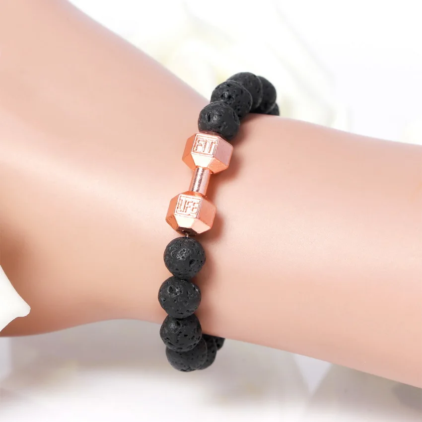 2017 Модный высококачественный браслет сделай сам из лавового камня с бусинами
