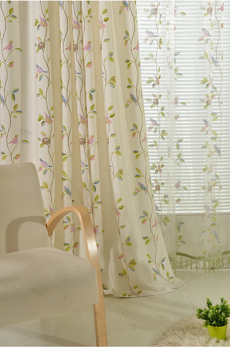 Новые Корейские садовые полузатемненные хлопковые льняные шторы для гостиной и