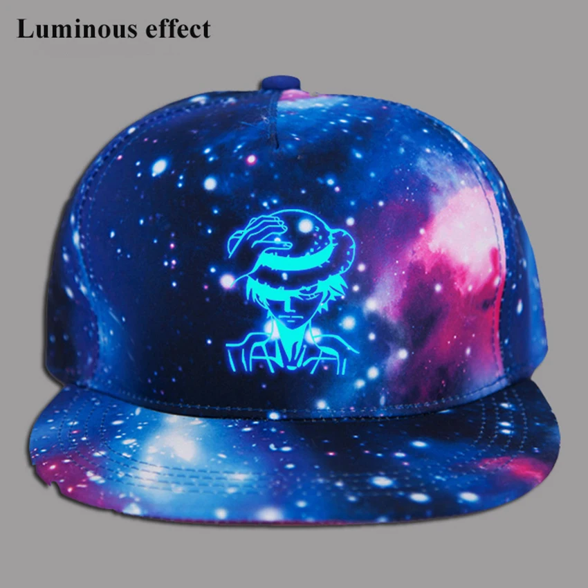 Мужская и женская хлопковая шляпа с принтом обезьяны D Luffy Спортивная светящаяся