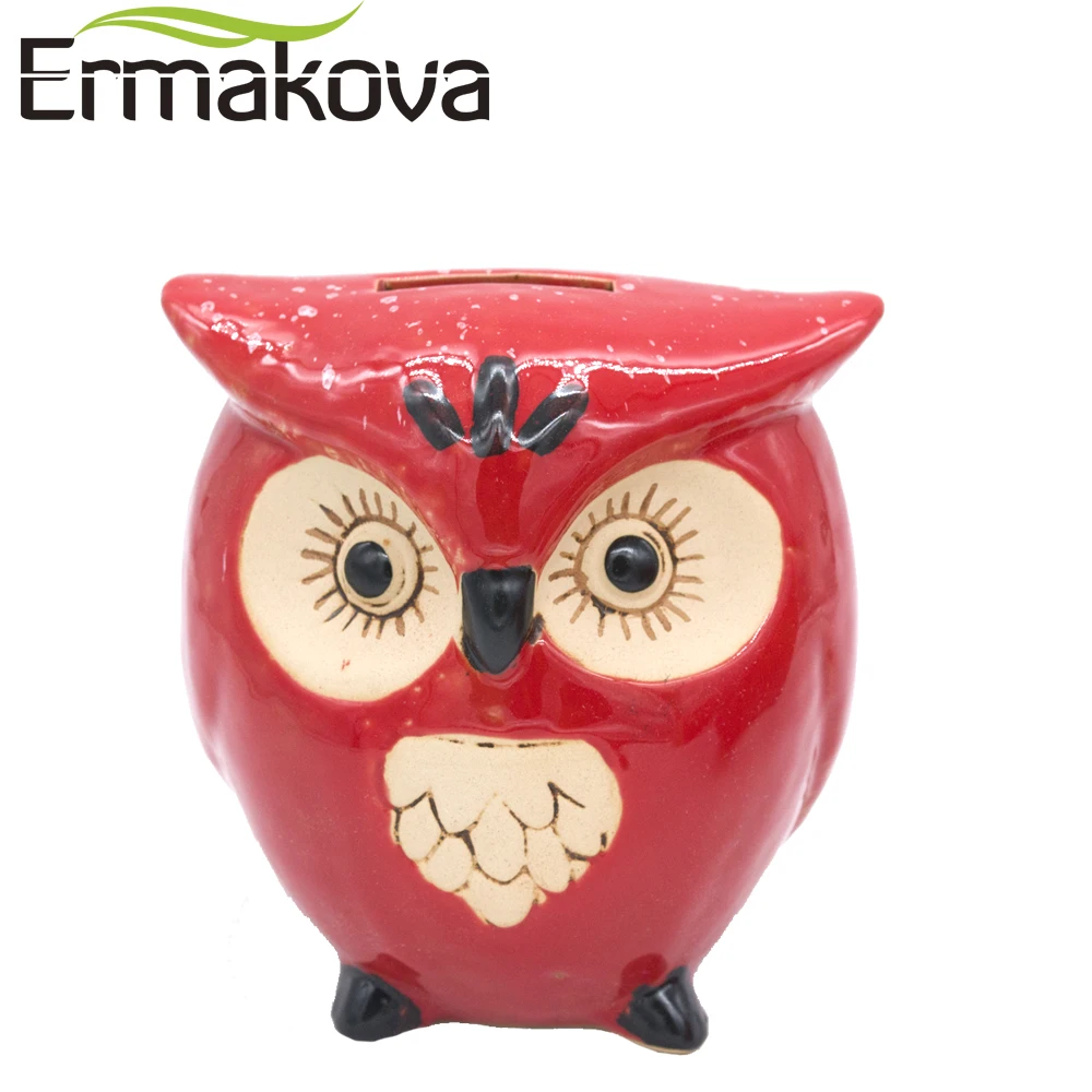 Европейская керамическая копилка ERMAKOVA в виде совы Копилка животного фарфоровая