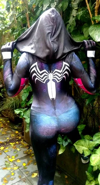 Gwinom костюм для косплея woder Woman zentai боди Symbiote Gwen Stacy Костюм Супергероя человека