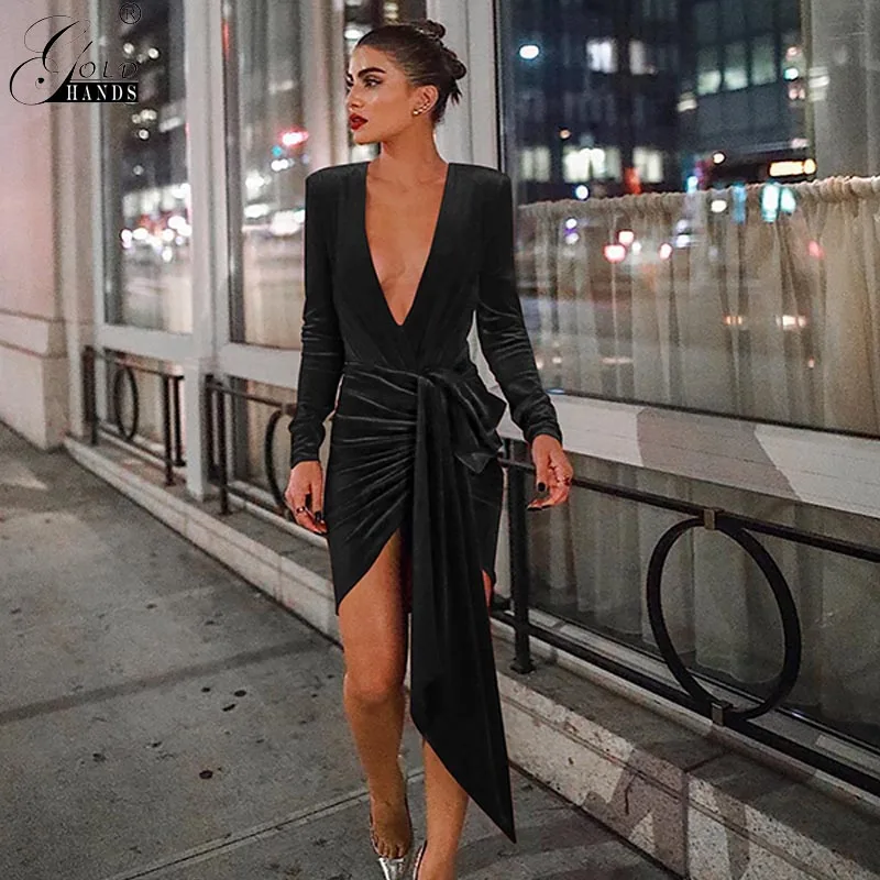 Золотые руки уличная зима женские платья v-образный вырез сплошной бархат бант