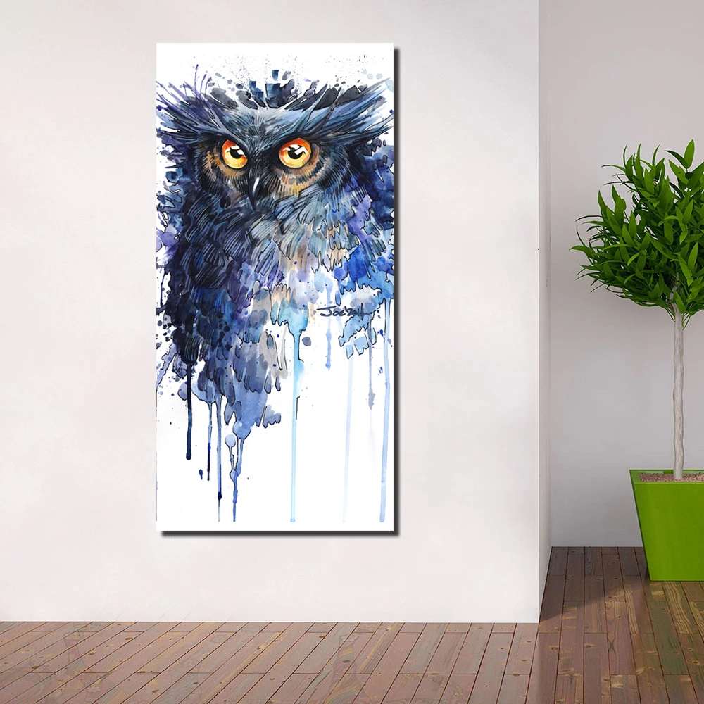 Самодельные художественные Современные картины Акварельная Сова Холст