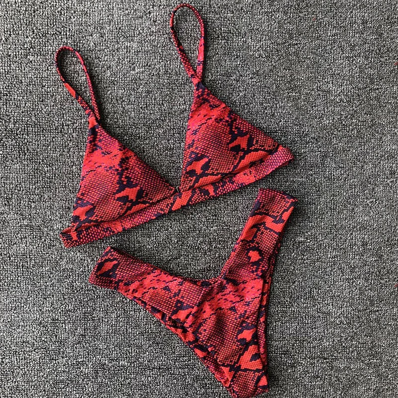 Surfing Bikini set Two-piece Swimwear Padded Push up Bathing suit Summer Womens Ladies Printed Triangle Beachwear |